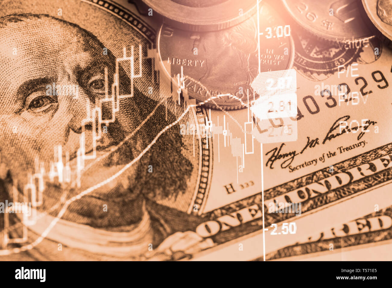 Stock Market Or Forex Trading Graph And Candlestick Chart Suitable - 